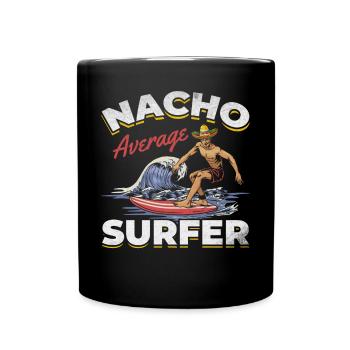 Water Sports Surfer Surfboard Surfing Nacho - Tasse einfarbig - Schwarz - Vorne