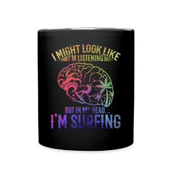 Water Surfing Surf Surf Surf surfeur surf - Mug uni - noir - Devant