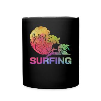 Surfing Water Surfing Surfboard Surfer Wave - Full Colour Mug - black - Front