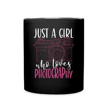 Nur Ein Mädchen, Das Fotografie Liebt - Tasse einfarbig - Schwarz - Vorne