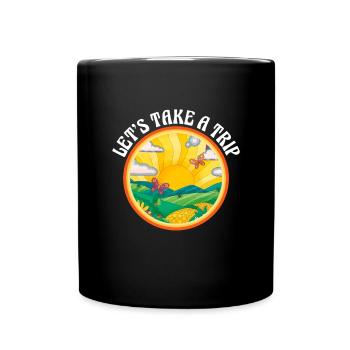 Hippie Peace Flower Power Amour Paix Cadeau - Mug uni - noir - Devant