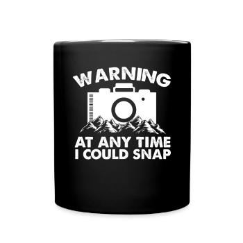 Jederzeit Konnte Ich Knipsen - Tasse einfarbig - Schwarz - Vorne