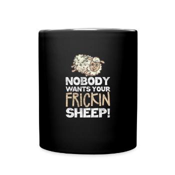 Schaf Schafe Bauernhof Tier Schafbock Geschenk - Tasse einfarbig - Schwarz - Vorne