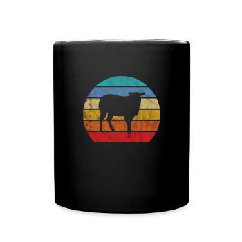 Schaf Schafe Bauernhof Tier Schafbock Geschenk - Tasse einfarbig - Schwarz - Vorne