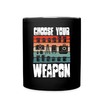Waffe Des Fotografen - Tasse einfarbig - Schwarz - Vorne