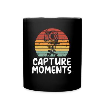 Momente Mit Der Kamera Festhalten - Tasse einfarbig - Schwarz - Vorne