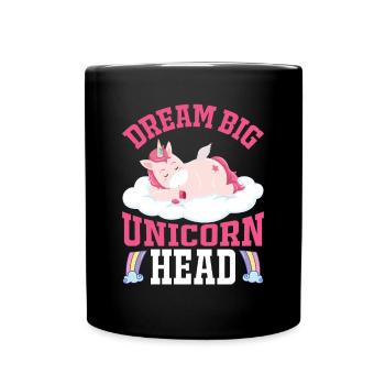 Dreams big little unicorn unicorn - Full Colour Mug - black - Front