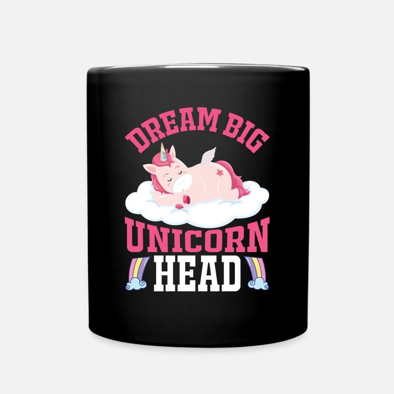 Träume groß kleines Einhorn Unicorn - Tasse einfarbig - Schwarz
