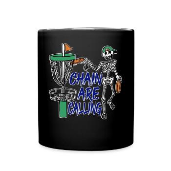 Les chaînes rétro Sunset appellent le disc golf - Mug uni - noir - Devant