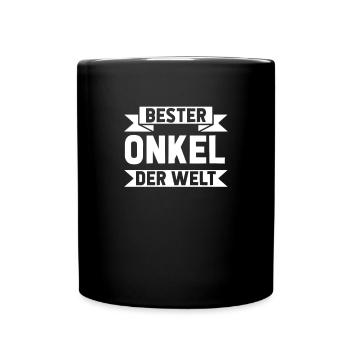 Bester Onkel der Welt Onkel Vatertag Geschenk - Tasse einfarbig - Schwarz - Vorne