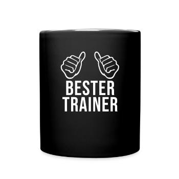 Bester Trainer Spruch Geschenk Shirt - Tasse einfarbig - Schwarz - Vorne