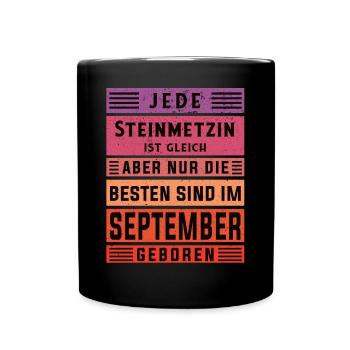Handwerker Geburtstag September geboren - Tasse einfarbig - Schwarz - Vorne