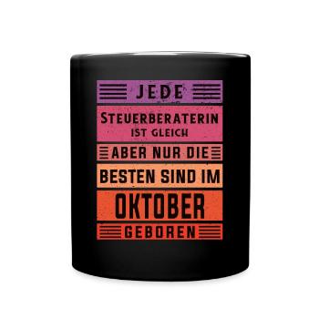 Buchhalter Geburtstag Oktober geboren - Tasse einfarbig - Schwarz - Vorne