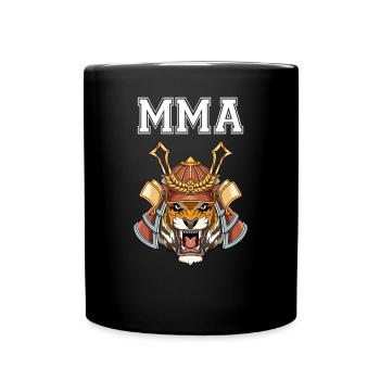 MMA Tiger Samurai Kopf - Tasse einfarbig - Schwarz - Vorne