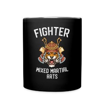 MMA Kämpfer Tiger Samurai Mixed Martial Arts - Tasse einfarbig - Schwarz - Vorne