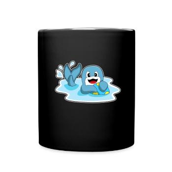 Natation dauphin, water-polo d’été - Mug uni - noir - Devant