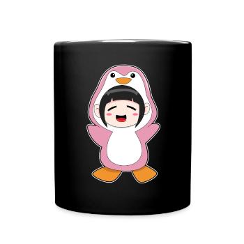 Pinguin Mädchen Kostüm - Tasse einfarbig - Schwarz - Vorne