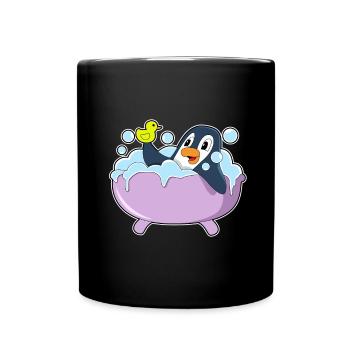 Penguin Bathing Bathtub - Full Colour Mug - black - Front