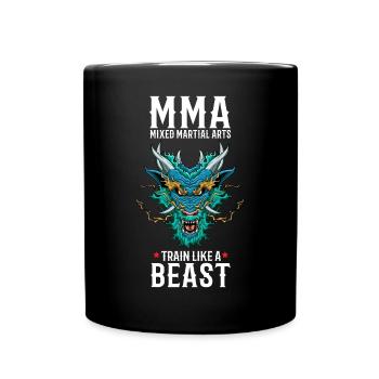 MMA asiatisch Asiatischer Drache - Cage Fighter - Tasse einfarbig - Schwarz - Vorne