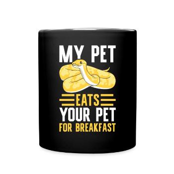 Banana Ball Python My animal eats yours To - Full Colour Mug - black - Front