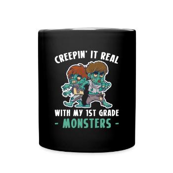 Creeping It Real avec ma chemise de monstres de 1ère année - Mug uni - noir - Devant