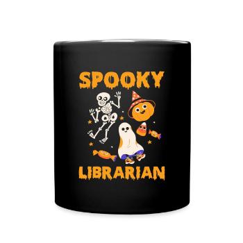 Cadeau de chemise de bibliothécaire bibliothécaire effrayant - Mug uni - noir - Devant