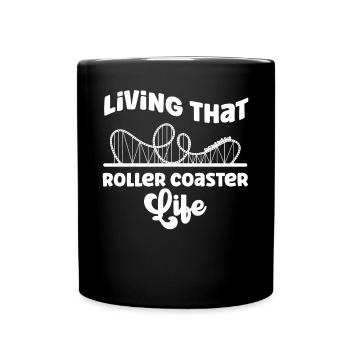 Montagnes russes Vivre ce rouleau - Mug uni - noir - Devant