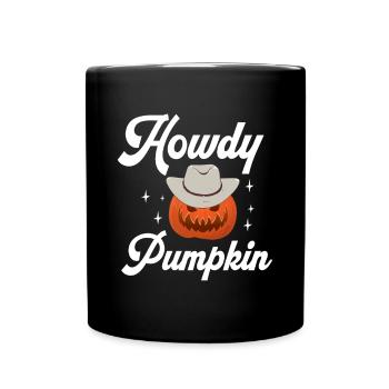 Howdy Pumpking Rodeo Country Wild West Halloween - Mug uni - noir - Devant