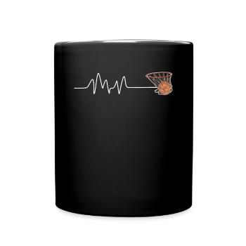 Heartbeat Heartline Fréquence cardiaque Basketball - Mug uni - noir - Devant