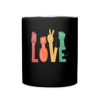 Cadeau de chemise sourde d’amour sourd - Mug uni - noir - Devant