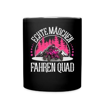 Quad ATV Offroad Quadfahrer - Tasse einfarbig - Schwarz - Vorne