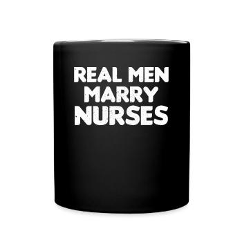 De vrais hommes épousent des infirmières infirmières Mari - Mug uni - noir - Devant