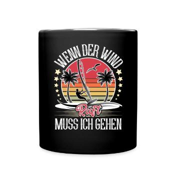 Windsurfen Windsurfer Windsurf - Tasse einfarbig - Schwarz - Vorne