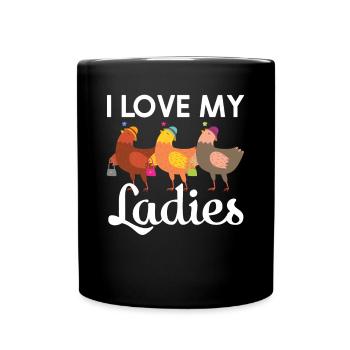 J’aime mes dames Poulet Poussins Poussins Poulets - Mug uni - noir - Devant