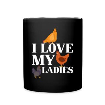 J’aime mes dames Poulet Poussins Poussins Poulets - Mug uni - noir - Devant