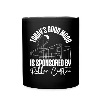 Roller Coaster Today's Good Mood - Tasse einfarbig - Schwarz - Vorne