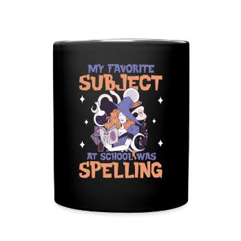 My Favorite Subject What Spelling Halloween Witch - Full Colour Mug - black - Front