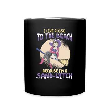 I'm A Sand-Witch Halloween Witch - Full Colour Mug - black - Front