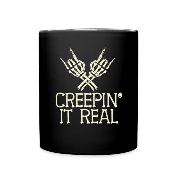 Creepin' It Real Drôle De Squelette d’Halloween - Mug uni - noir - Devant