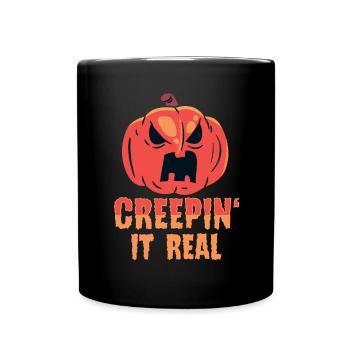 Creepin' It Real Drôle De Citrouille d’Halloween - Mug uni - noir - Devant