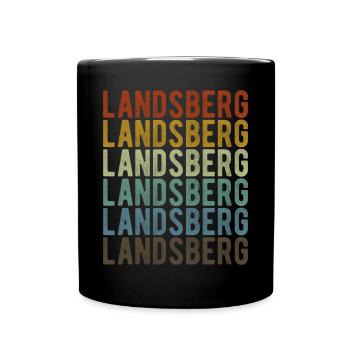 Landsberg Stadt Retro Vintage - Tasse einfarbig - Schwarz - Vorne