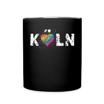 Köln LGBTQ Community Pride Regenbogenfahne Queer - Tasse einfarbig - Schwarz - Vorne