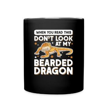 Bearded Dragon Pogona Gift - Full Colour Mug - black - Front