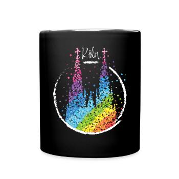 Köln Pride Kölner Dom Regenbogen Community - Tasse einfarbig - Schwarz - Vorne