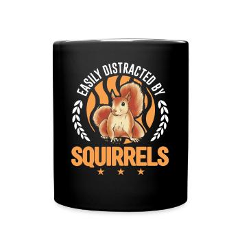 Facilement distrait par Écureuil Écureuil Écureuil - Mug uni - noir - Devant