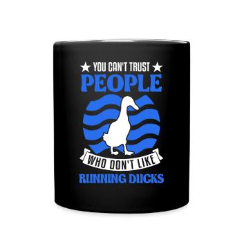 Indian Running Gift Running Duck - Full Colour Mug - black - Front