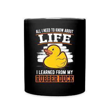 Canard en caoutchouc Amateurs Canard grinçant Canard baignant Canard - Mug uni - noir - Devant