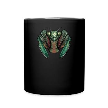 Praying Mantis I Mantis Insect Motif - Full Colour Mug - black - Front