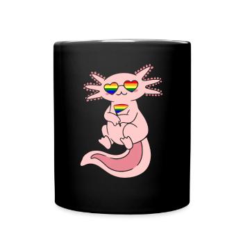 Pride Gay Gay Lesbian Axolotl LGBTQ - Full Colour Mug - black - Front