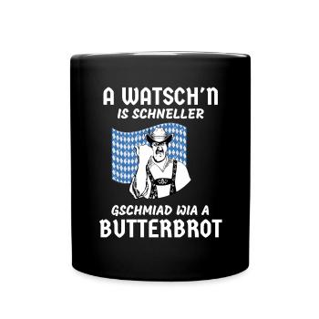 BOARISCH GAUDI T-SHIRT DIALEKT BIERZELT BAYERN - Tasse einfarbig - Schwarz - Vorne